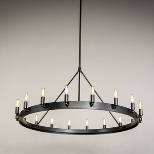 Black Stainless Steel <b>Chandelier</b> E26 LED Pendant <b>Light</b> 3500K Warm White Gold Body Adjustable Height <b>5</b>-Year Warranty for Living - Product Image 1