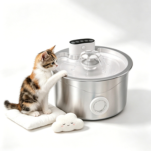Fontaine à eau pour animaux de compagnie en acier inoxydable avec logo personnalisé, faible consommation d'énergie, cycle d'eau fraîche - Product Image 1