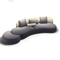 Canapé modulable minimaliste italien, conçu pour les salons de toutes tailles, avec un tissu en forme d'arc et à motif ciel étoilé dégradé