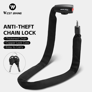 WEST BIKING Lucchetto a Catena per Bicicletta Resistente per Esterni <span class=keywords><strong>con</strong></span> Chiavi Antifurto Alta Sicurezza Lucchetto a Cavo per <span class=keywords><strong>Moto</strong></span> - Product Image 1