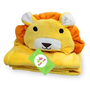 Nouveau carré flanelle serviette de <span class=keywords><strong>bain</strong></span> <span class=keywords><strong>peignoir</strong></span> pour enfants dessin animé Cape Poncho bébé Swaddle couverture tricotée pour nouveau-né - Product Image 6
