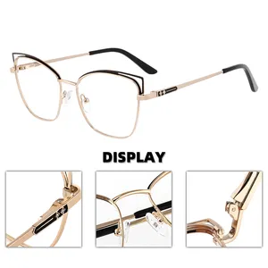 珍しい金属キャットアイ女性眼鏡フレーム金属光学眼鏡トレンディな安い女性メガネ卸売工場直接供給