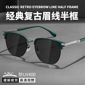 Nouvelles Lunettes de Soleil Demi-Cerclées Style Métal Cadre Carré Protection UV380 Design Classique Unisexe TFM23 1 - Product Image 4