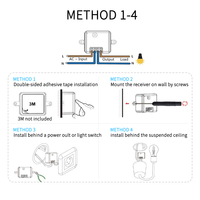 Interrupteur intelligent WiFi SIXWGH Mini, série autocollante, contrôle sans fil 100m, 10A, étanche, sans fil neutre, fiable pour la maison, le bureau et l'hôtel