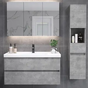 Toptan aynalı dolap banyo duvar-Basit tasarım melamin kontrplak Vanity dolapları duvara monte aynalı banyo Vanity dolapları