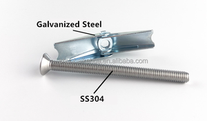 M4 - M12 Anclajes de pared hueca de acero galvanizado Perno de anclaje de palanca de resorte con tornillo avellanado - Product Image 2