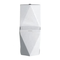 Toilette monobloc de luxe en forme de diamant en or blanc couleur argent