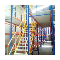 Étagère de mezzanine robuste en acier à 5 niveaux, protection contre la corrosion, plancher en acier massif, assemblage par vis, poli