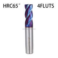 Fraise en carbure monobloc 4 dents ODM pour machine de gravure, finition de contour de rainures, hélice 45°, longueur de coupe 12 mm