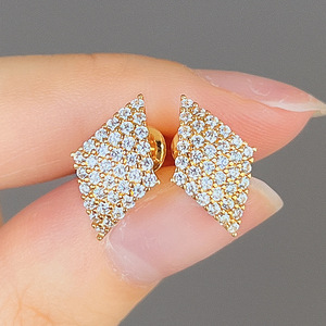 Orecchini a Perno con Rombi Lucidi per Donne, Eleganti Accessori Geometrici per Orecchie, per Uso Quotidiano, Ufficio, Feste, Regalo - Product Image 3