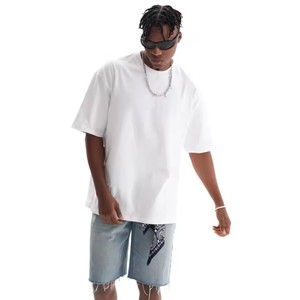 T-shirts personnalisés en gros pour hommes, 100% coton, impression de logo, haute qualité, unis, grandes tailles, t-shirts pour hommes - Product Image 1
