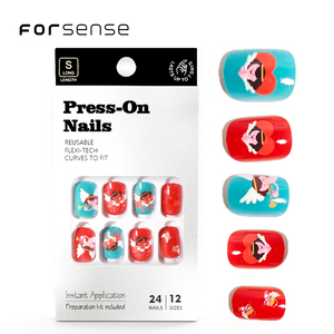 <span class=keywords><strong>Faux</strong></span> ongles artificiels colorés mignons pour filles, peints à la main, vente en gros de styliste 24 <span class=keywords><strong>faux</strong></span> ongles autocollants - Product Image 3