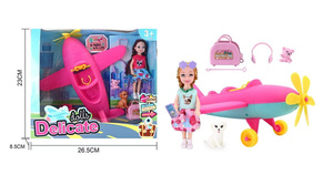Nouveau Set de Jeu 2026 <span class=keywords><strong>en</strong></span> Plastique de <span class=keywords><strong>Haute</strong></span> Qualité : Avion de Ligne avec Deux Mini-Poupées, Ensemble Maison de Jeu pour Filles avec Table et Chaises - Product Image 2