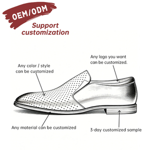 OEM Custom Perforated Slip-On <b>Flat</b> <b>Pointed</b> <b>Toe</b> Loafers Men's Cowhide Comfort Breathable Waterproof Summer Office Dress Shoes - Product Image 5
