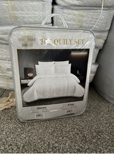 Ensemble de <span class=keywords><strong>couvre</strong></span>-<span class=keywords><strong>lit</strong></span> élégant en dentelle blanche brodée 3 pièces, taille Queen, style hôtel de luxe, pour la décoration de la chambre principale - Product Image 2