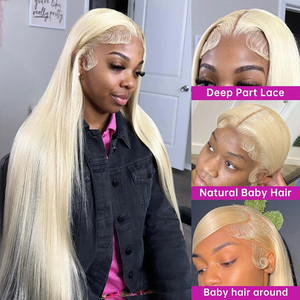 Vente chaude sans colle 613 perruques frontales complètes femmes <span class=keywords><strong>blondes</strong></span> Sexy brésilien Hd 613 perruque de cheveux humains Sdd Vietnam os cheveux raides - Product Image 3