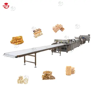 High quality cereal caramel treats mixer nut candy cooking machine automatic peanut candy bar making line