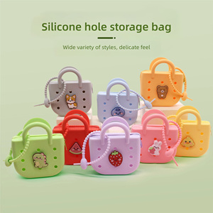 Vente chaude : Mini sac à bandoulière en silicone, porte-monnaie, sac à bonbons pour enfants, sac à bandoulière gonflé, trous faits à la main, pour l'extérieur, motif dessin animé mignon et tendance - Product Image 3