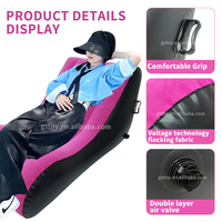 Sillón Inflable Individual para Acampar al Aire Libre, Sofá Cama Inflable en Forma de S con Asas para Sala de Estar