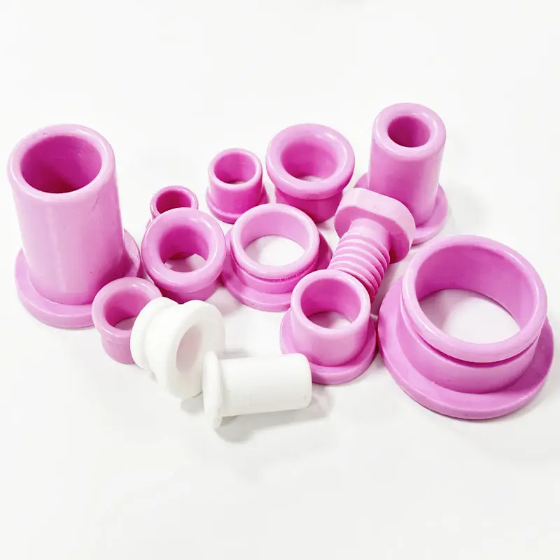 Dalam stok warna merah muda tekstil keramik lubang tali panduan kawat di mesin melingkar dan mesin putar dan tenun keramik industri