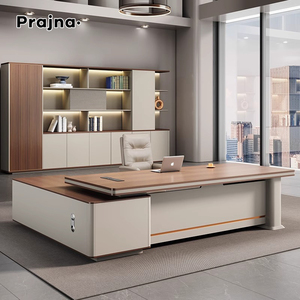 Escritorio ejecutivo, muebles de oficina de lujo, escritorio de madera para ordenador, mesa de trabajo para ordenador de oficina, hogar y oficina - Product Image 2