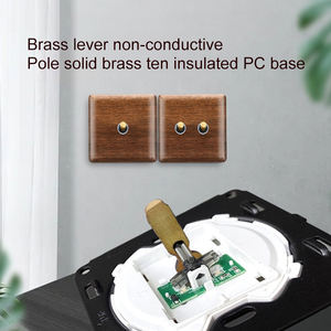 Pannello in legno massello da parete multifunzione presa USB 16A classica retrò tipo 86 noce nera scheda magnetica Design presa di corrente - Product Image 3