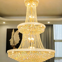 Lustre suspendu moderne en or DUOMEIJU pour la maison, le bureau, grand projet, cristal K9, LED, plafonnier, garantie de 2 ans