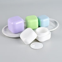 Bocaux cosmétiques en PP de forme carrée arrondie, colorés, à double couche, en plastique, pour crème pour le visage, gommage