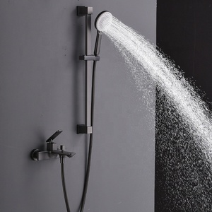 Brass Single Handle Bathtub Shower <b>Set</b> Lift Frame Shower Head Soft Jet <b>Spray</b> Patterns Chrome HN-TF029 Brass Construction - Product Image 1