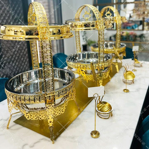 2025 Fancey Vàng tôn tạo banuate trang trí công phu chafing món ăn tự chọn với treo nắp trong suốt bao bướm chaffing món ăn - Product Image 6