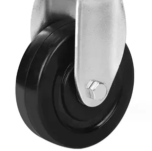 5英寸工业耐磨减震无噪音中型重型钢圈铸造聚氨酯手推车车轮脚轮