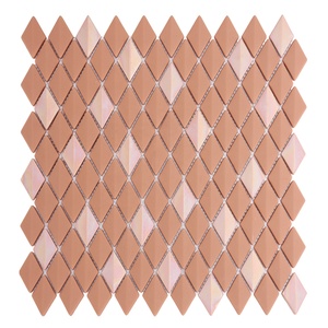 Mosaico de Vidrio Brillante Rojo con Diamantes Biselados Iridiscentes Esmaltados Personalizados de Fábrica para Revestimiento de <span class=keywords><strong>Cocina</strong></span> - Product Image 3