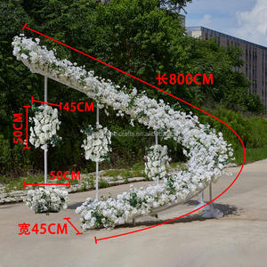 Exhibición de flores blancas en espiral artificial de primera calidad para bodas al aire libre y decoración de recepción - Product Image 2