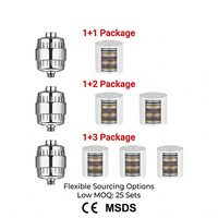 Filtre à eau de douche haute performance à 25 étapes, élimine le chlore et les métaux lourds, Kidoir, pack de cartouches 1+3 pour la protection des cheveux et de la peau