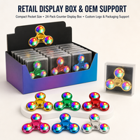 Jouet tendance LED Fidget Spinner lumineux anti-stress, spinner manuel sensoriel doux pour le bureau, soulagement de l'anxiété