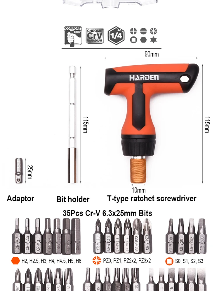 Harden Tools Hot Selling 46 Stück Ratschen schrauben dreher & Bits Set