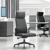 Chaise de bureau ergonomique moderne en cuir professionnelle réglable sans repose-pieds