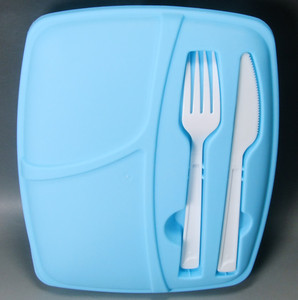 Contenedor <span class=keywords><strong>de</strong></span> Plástico Rectangular con 3 Compartimentos para Comida Rápida, Ensaladas, Picnic, Conservación <span class=keywords><strong>de</strong></span> Frescura, Lonchera con Tapa - Product Image 5