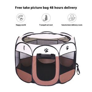 Taşınabilir bej ve gri Pet çadır yatak cam malzeme kediler evi düğme kapatma ile nefes oyun parkı kedi çadır kulübesi - Product Image 2