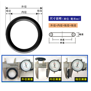 Joint torique en nitrile Kairuite, diamètre du fil 2,4 mm, diamètre extérieur 44-58 mm, résistance chimique pour applications de conduites d'eau - Product Image 3