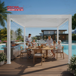 Cubiertas de Techo Metálicas Ajustables e Impermeables <span class=keywords><strong>para</strong></span> Exteriores con Persianas <span class=keywords><strong>Enrollables</strong></span> <span class=keywords><strong>para</strong></span> Jardín, Patio, Terraza y Pérgola - Product Image 1