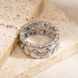 Heart Shape Stainless Steel <b>Ring</b> Unisex Fashion Jewelry Any Occasion JZ21524S - Product Image 2
