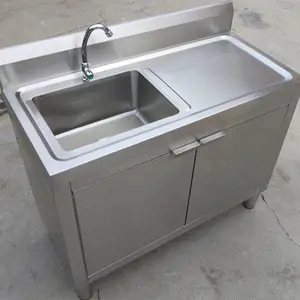 Factory Price High Quality Outdoor Kitchen sink integrated Cabinet type floor sink outdoor kitchen bench with sink