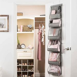 2026 Home Organization <b>Hook</b> Hanger 6 Pocket Big Bags Storage Folding Hanging Purse Handbag Organizer Storage - Product Image 5