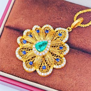 Charmes en forme de fleur en argent 925 plaqué or 18 carats de UM Jewelry, modernes, pour hommes et femmes, à porter au quotidien, pour un mariage, un anniversaire - Product Image 4