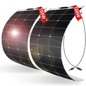 Panneau solaire semi-flexible <span class=keywords><strong>Dokio</strong></span> en rouleau, 2 pièces, 12V 100W, panneau solaire flexible pour batterie de voiture, bateau et maison, 200W 400W 1000W - Product Image 1