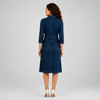 Robe plissée décontractée pour femme, longueur genou, avec ceinture boutonnée, coupe trapèze, taille haute, pour l'été – Excellence de la mode, expédition rapide