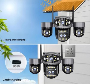 Vente directe d'usine, caméra solaire WiFi PTZ <span class=keywords><strong>sans</strong></span> <span class=keywords><strong>fil</strong></span>, étanche IP66, audio bidirectionnel, sécurité extérieure, caméra CCTV solaire avec carte SIM 4G - Product Image 4