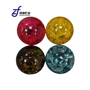 उच्च गुणवत्ता वाले सफेद पीले सोडा-चूना ग्लास बर्फ दरार क्रिस्टल बॉल 50 मिमी क्षेत्र - Product Image 2