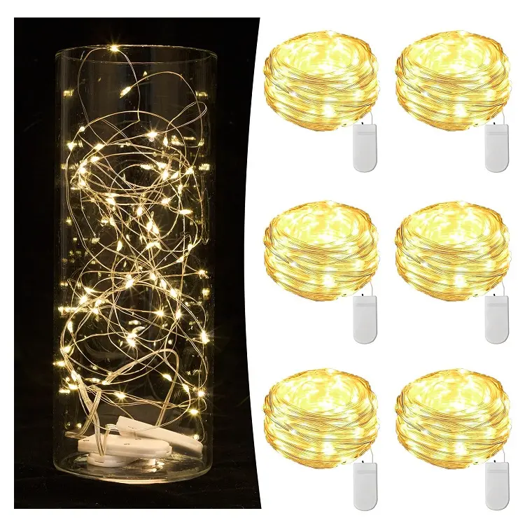 Mini lampes LED à 3 fonctions en fil de cuivre avec batterie Décoration de la Saint-Valentin Multi Color Hanging LED Fairy Lights String Light